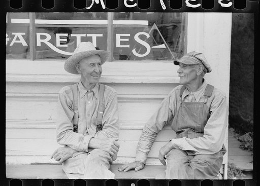 Farmer in town, Collins, Iowa