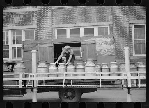 Untitled photo, possibly related to: Milk receiving station, Farmington, Minnesota