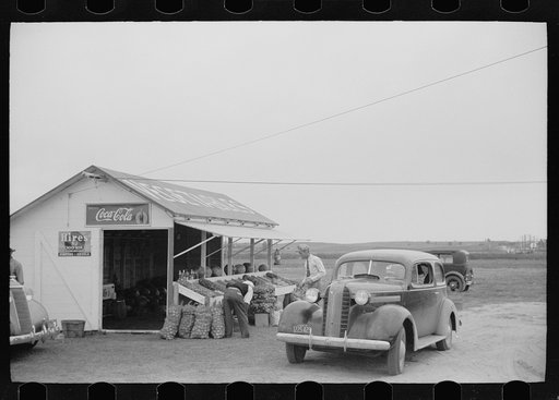 Untitled photo, possibly related to: Vegetable stand along highway, Rice County, Minnesota