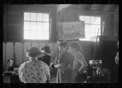 Untitled photo, possibly related to: Explaining the REA program to farm women, Central Iowa 4-H Club fair, Marshalltown, Iowa