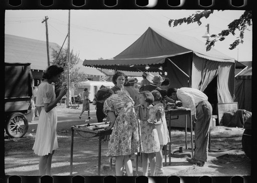 Untitled photo, possibly related to: Drinking fountain, Central Iowa 4-H Club fair, Marshalltown, Iowa