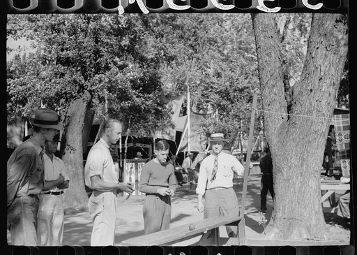 Untitled photo, possibly related to: Baseball throwing concession, Central Iowa 4-H Club fair, Marshalltown, Iowa
