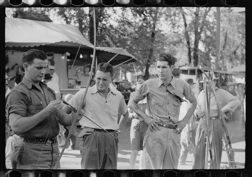 Untitled photo, possibly related to: Archery concession, Central Iowa 4-H Club fair, Marshalltown, Iowa