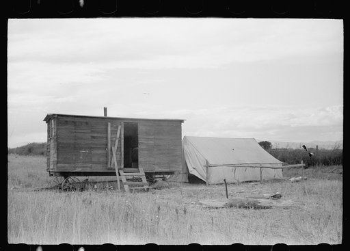 Untitled photo, possibly related to: Akron potato picker's home, Rio Grande County, Colorado