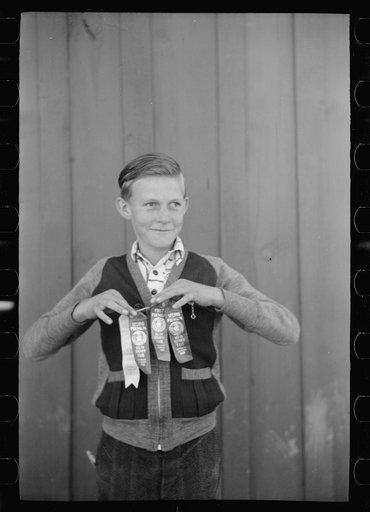 Untitled photo, possibly related to: 4-H Club boys, all sons of resettlement families on Western Slope Farms, Colorado, pose with their leader (top row, third from left)