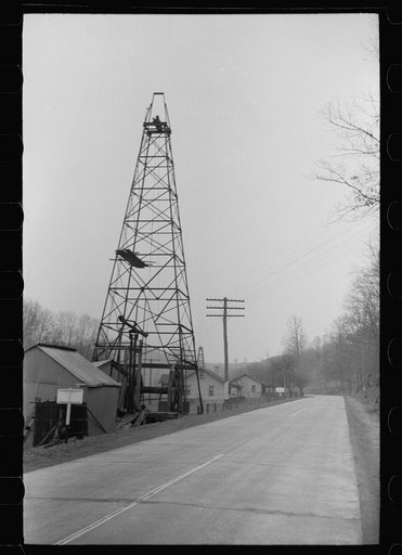 Untitled photo, possibly related to: Oil well on Highway U.S. 50, Ritchie County, West Virginia