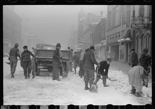 Untitled photo, possibly related to: Clearing the snow off the streets of Chillicothe, Ohio
