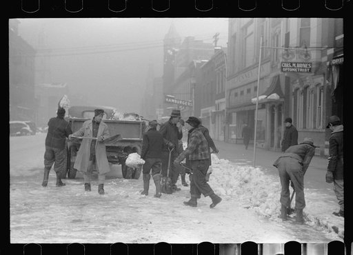 Untitled photo, possibly related to: Clearing the snow off the streets of Chillicothe, Ohio