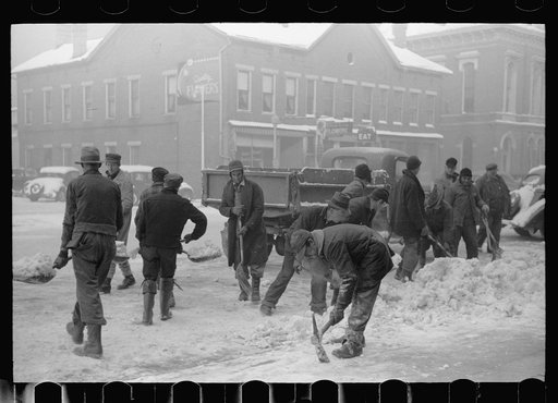 Untitled photo, possibly related to: Clearing the snow off the streets of Chillicothe, Ohio