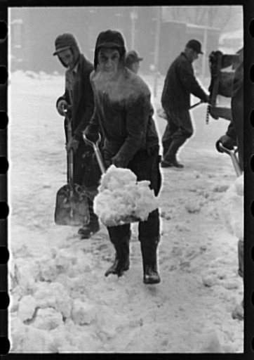 Untitled photo, possibly related to: Member of snow removal crew, Chillicothe, Ohio
