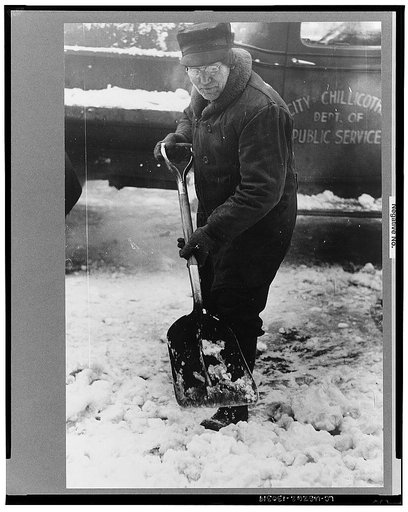 Member of snow removal crew, Chillicothe, Ohio