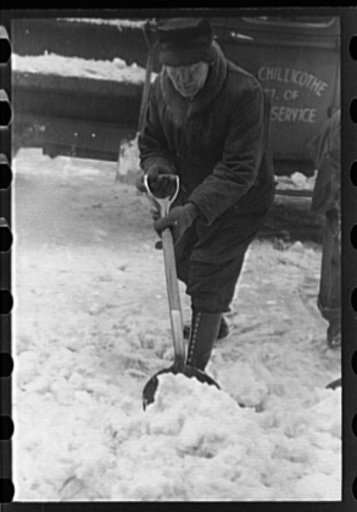 Untitled photo, possibly related to: Member of snow removal crew, Chillicothe, Ohio