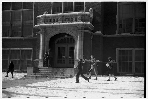 Children having a snowball fight, Chillicothe, Ohio