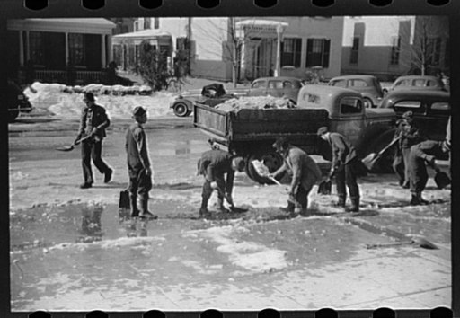 Untitled photo, possibly related to: Clearing the snow off city streets, Chillicothe, Ohio