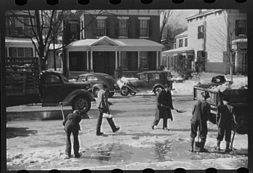Untitled photo, possibly related to: Clearing the snow off city streets, Chillicothe, Ohio