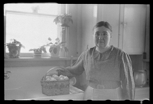 Untitled photo, possibly related to: Mrs. Haubeil in her kitchen of her home, Ross County, Ohio