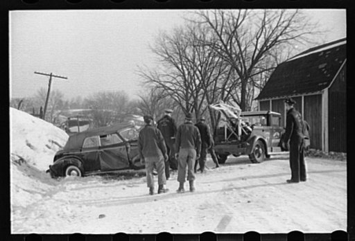 Untitled photo, possibly related to: Farmers watch auto wreck on Highway U.S. 50, Ross County, Ohio