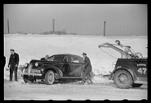 Untitled photo, possibly related to: Wrecked car on Highway No. 50, Ross County, Ohio