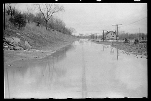 Untitled photo, possibly related to: Water on highway due to melting snow, Clermont County, Ohio