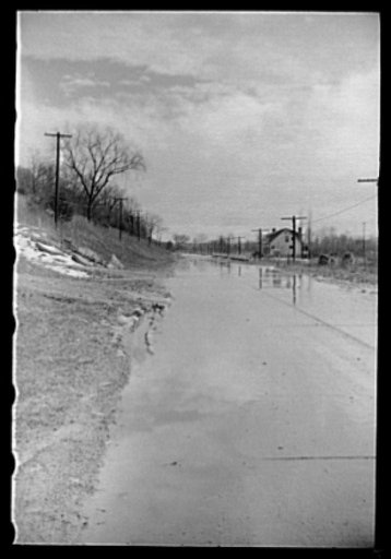 Untitled photo, possibly related to: Water on highway due to melting snow, Clermont County, Ohio