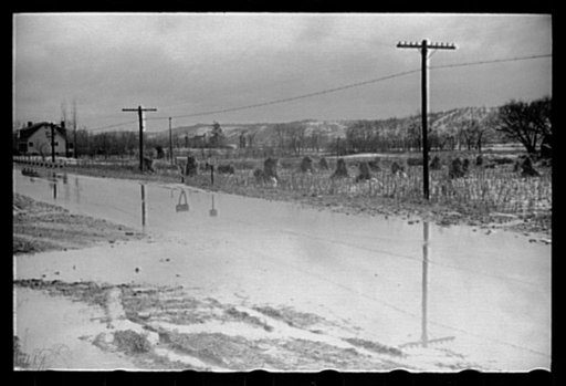 Untitled photo, possibly related to: Water on highway due to melting snow, Clermont County, Ohio