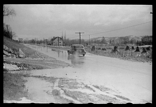 Untitled photo, possibly related to: Water on highway due to melting snow, Clermont County, Ohio