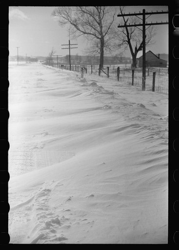 Snowdrifts on Highway U.S. 50, Ross County, Ohio