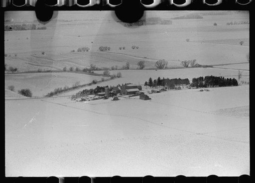 Untitled photo, possibly related to: Air view, farm, Grundy County, Iowa