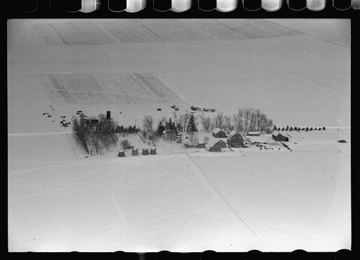 Untitled photo, possibly related to: Air view, farm, Grundy County, Iowa