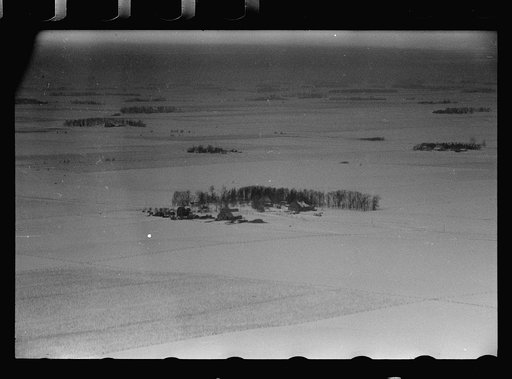 Untitled photo, possibly related to: Air view, farm, Grundy County, Iowa