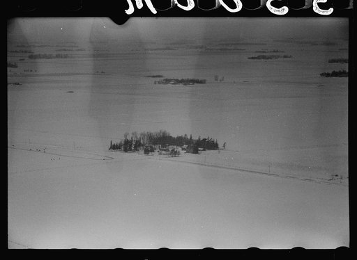 Untitled photo, possibly related to: Air view, farm, Grundy County, Iowa