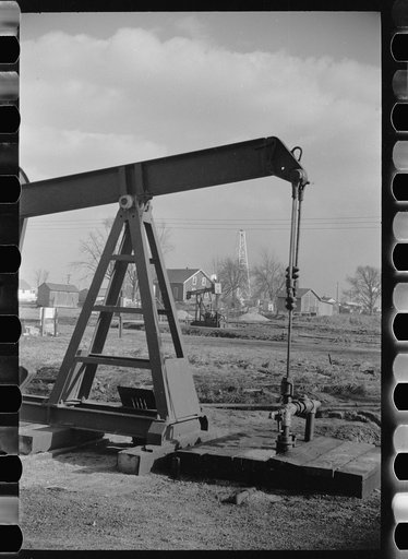 Untitled photo, possibly related to: Oil wells, Marion County, Illinois