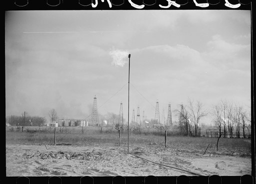 Untitled photo, possibly related to: Oil field, Marion County, Illinois