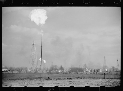 Untitled photo, possibly related to: Oil field, Marion County, Illinois