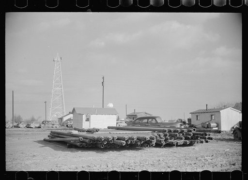 Pipe used in drilling oil wells, Marion County, Illinois