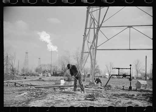 Untitled photo, possibly related to: Oil field worker, Marion County, Illinois
