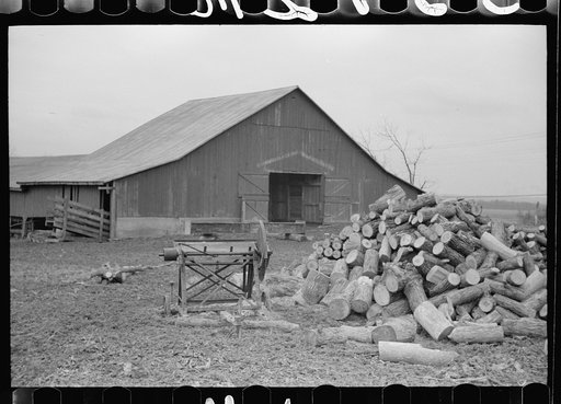 Untitled photo, possibly related to: Farmer with water tank, Parke County, Indiana