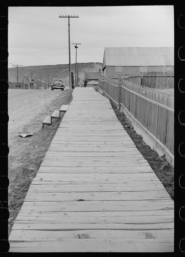 Untitled photo, possibly related to: Board sidewalk. Goldfield, Nevada