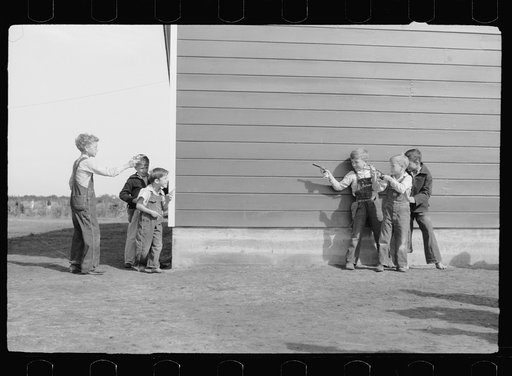 Cowboys and Indians, schoolchildren, FSA (Farm Security Administration) camp, Weslaco, Texas