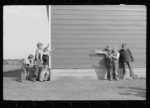 Untitled photo, possibly related to: Cowboys and Indians, schoolchildren, FSA (Farm Security Administration) camp, Weslaco, Texas
