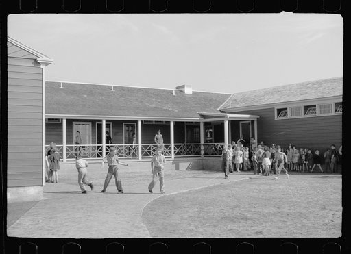 Untitled photo, possibly related to: Cowboys and Indians, schoolchildren, FSA (Farm Security Administration) camp, Weslaco, Texas