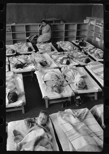Untitled photo, possibly related to: Midday nap, nursery school, FSA (Farm Security Administration) camp, Harlingen, Texas