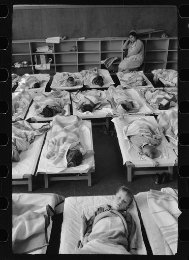 Midday nap, nursery school, FSA (Farm Security Administration) camp, Harlingen, Texas
