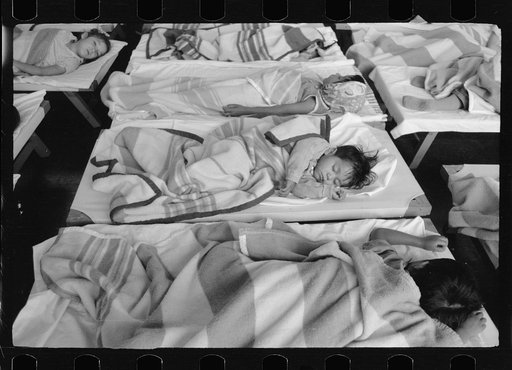 Untitled photo, possibly related to: Midday nap, nursery school, FSA (Farm Security Administration) camp, Harlingen, Texas