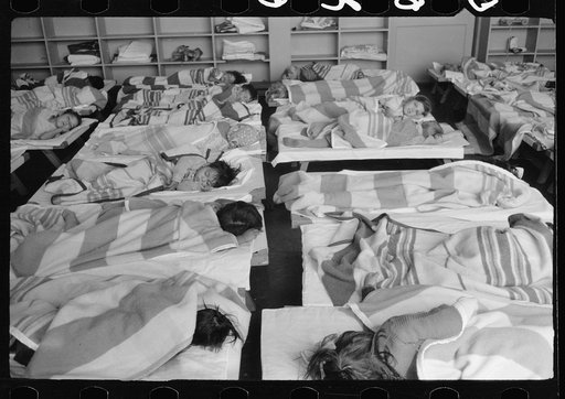 Untitled photo, possibly related to: Midday nap, nursery school, FSA (Farm Security Administration) camp, Harlingen, Texas