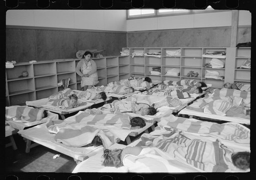 Untitled photo, possibly related to: Midday nap, nursery school, FSA (Farm Security Administration) camp, Harlingen, Texas