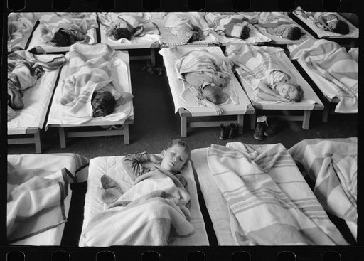 Untitled photo, possibly related to: Midday nap, nursery school, FSA (Farm Security Administration) camp, Harlingen, Texas
