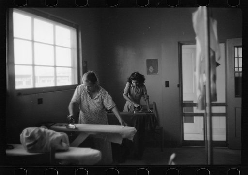 Untitled photo, possibly related to: Migratory worker's wife at community laundry, FSA (Farm Security Administration) camp, Sinton, Texas