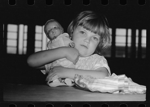 Nursery school, migratory worker's child, FSA (Farm Security Administration) camp, Sinton, Texas