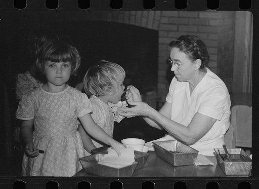Nursery school, FSA (Farm Security Administration) camp, Sinton, Texas